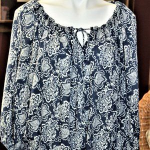 RALPH LAUREN DENIM & SUPPLY PEASANT TOP S RUNS BIG BLUE